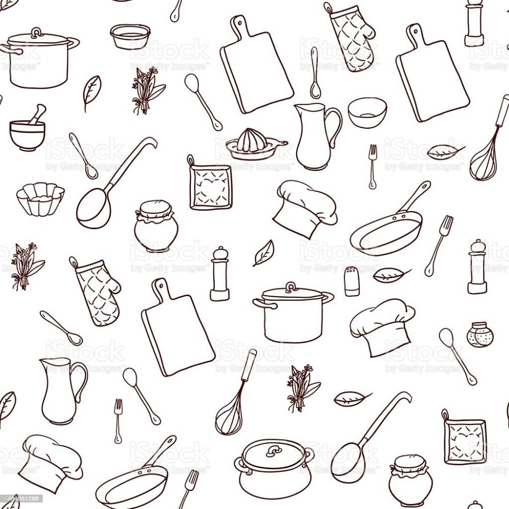 Кухонная утварь паттерн