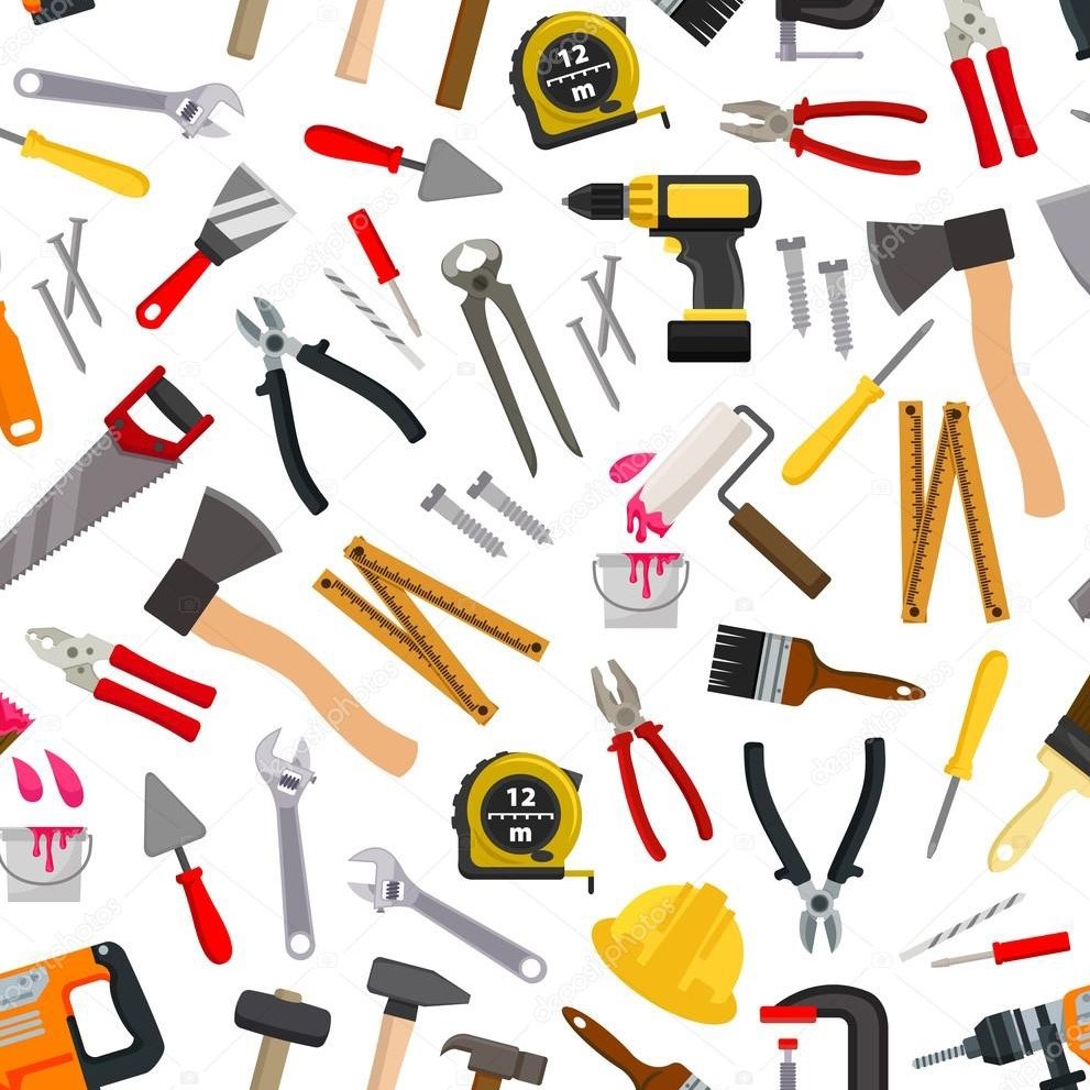 Строительные инструменты фон вектор