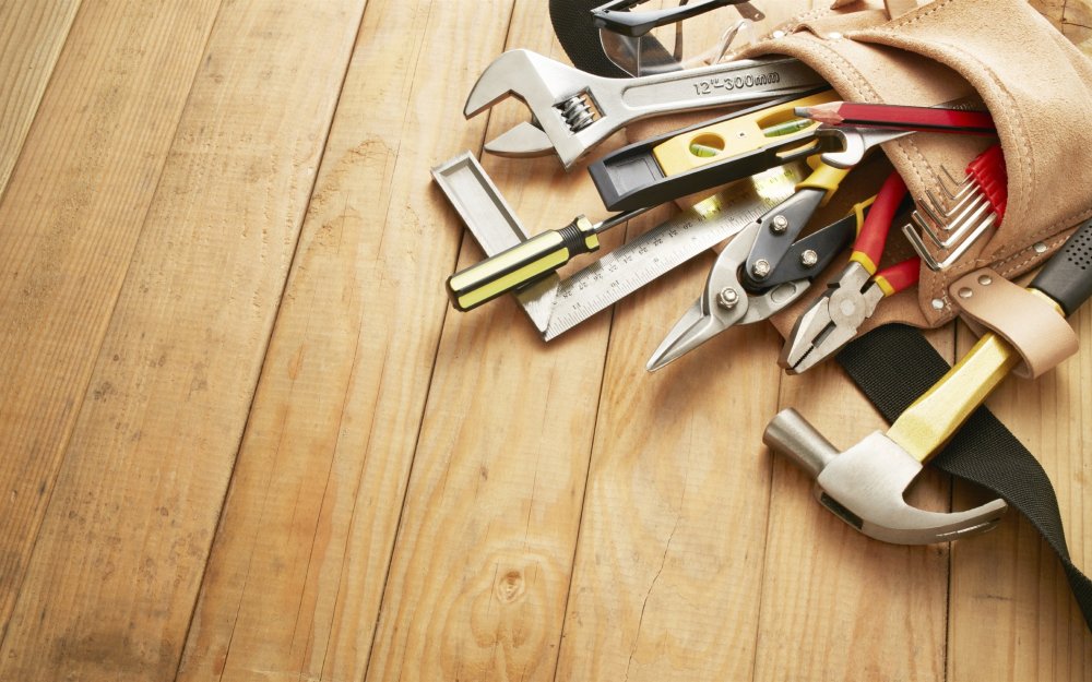 Строительные инструменты вид сверху