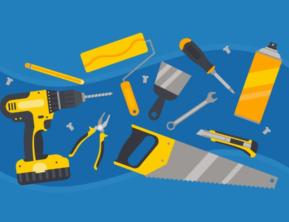 Темный фон для строительного инструмента