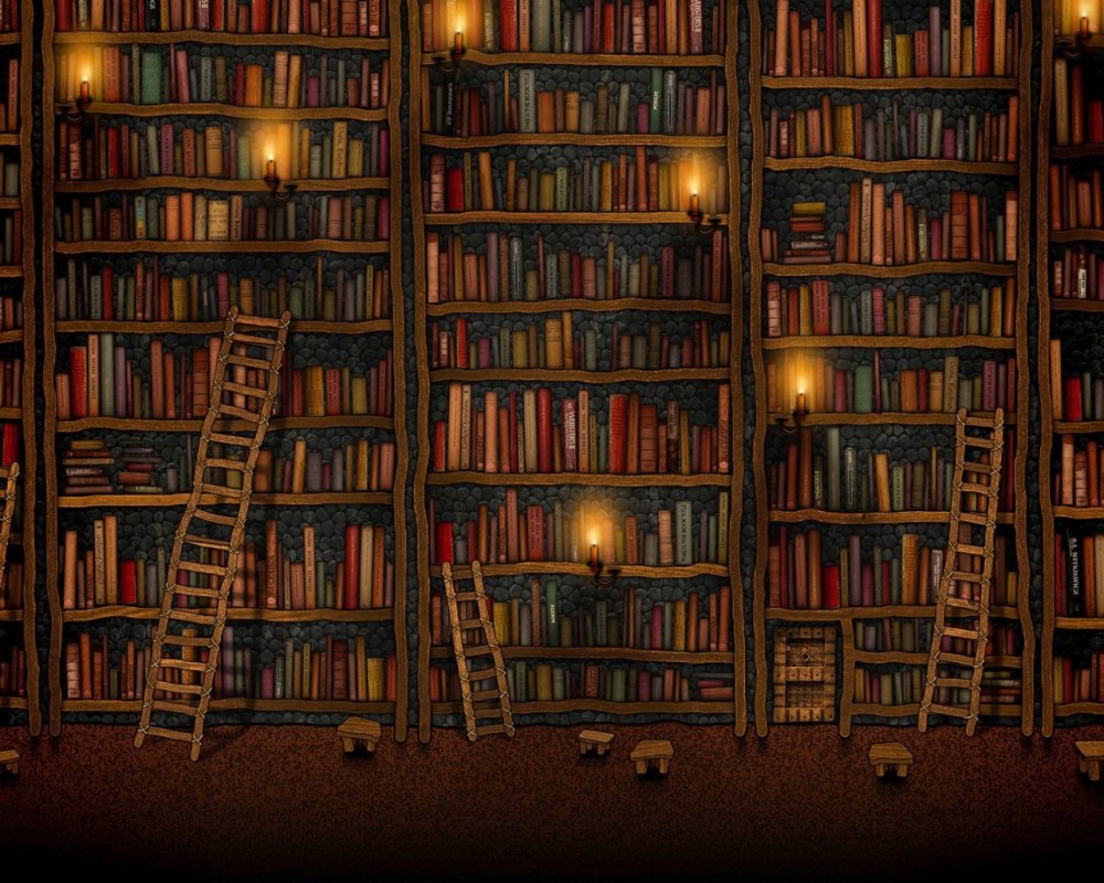 Пустые книжные полки