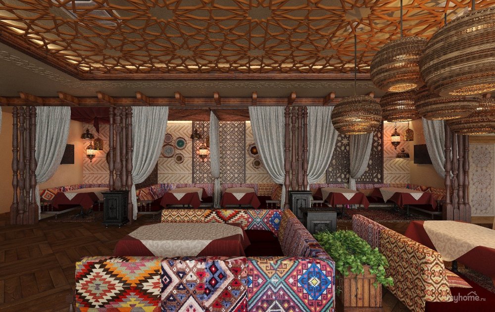 Восточный стиль интерьер ресторан кафе