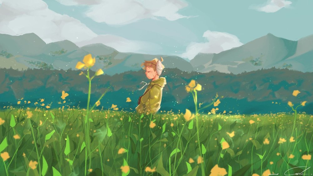 Dream smp арт на траве