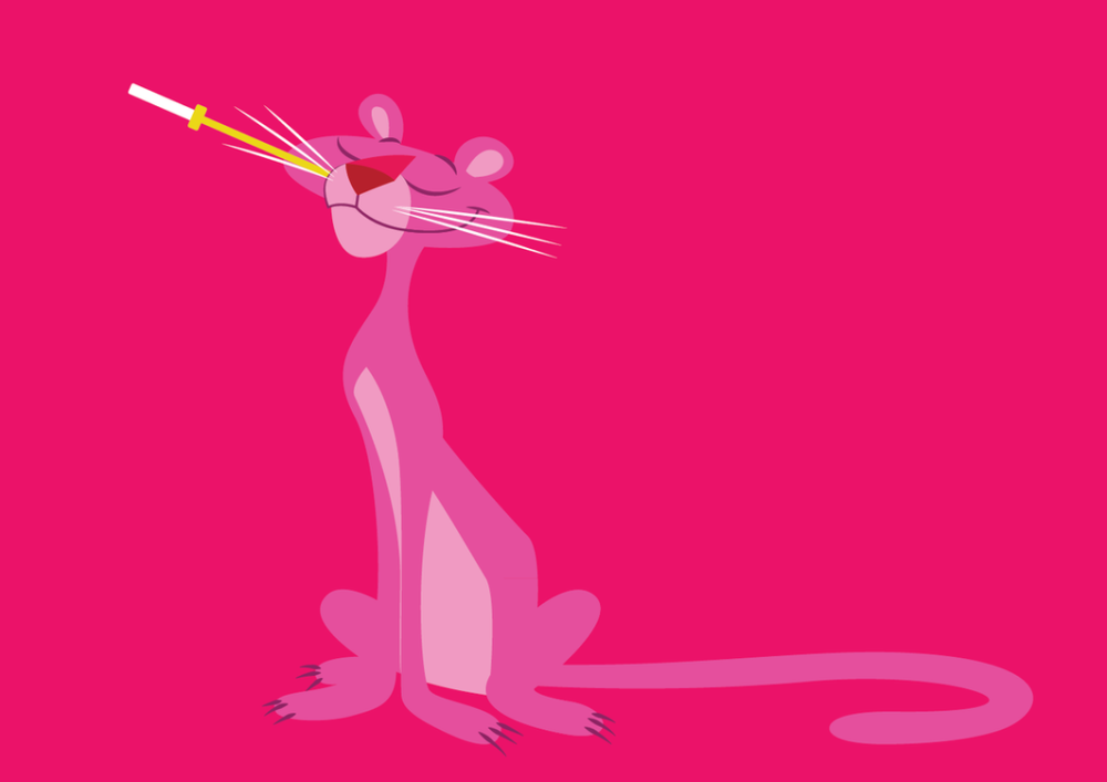 Розовая пантера с сигарой