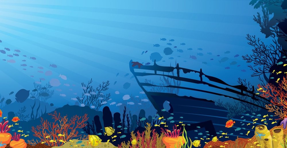 Морское дно вектор