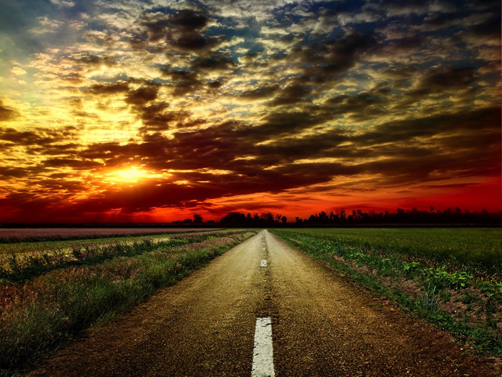 Дорога закат