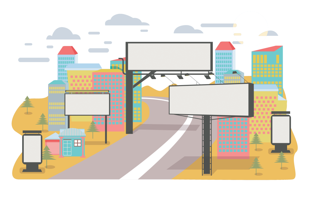 Наружная реклама иллюстрация
