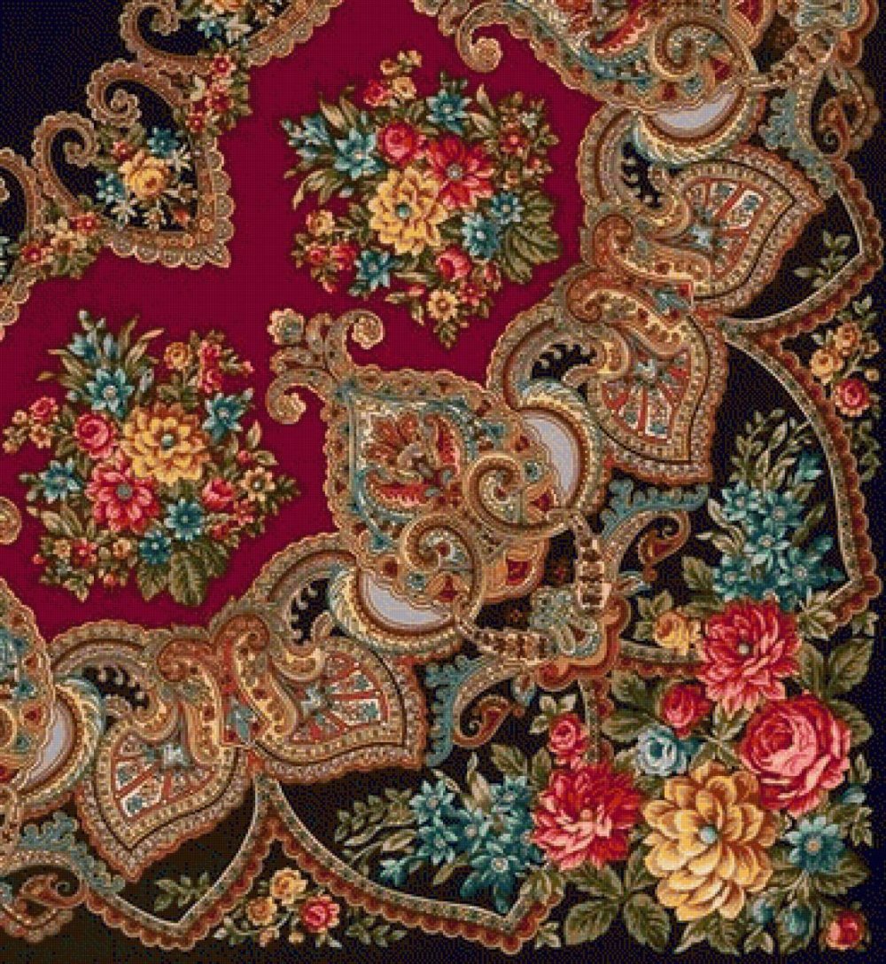 Павловопосадский платок Майя 372-28