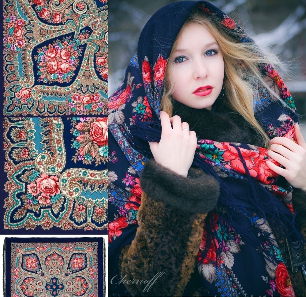 Русская красавица платок павловопосадский