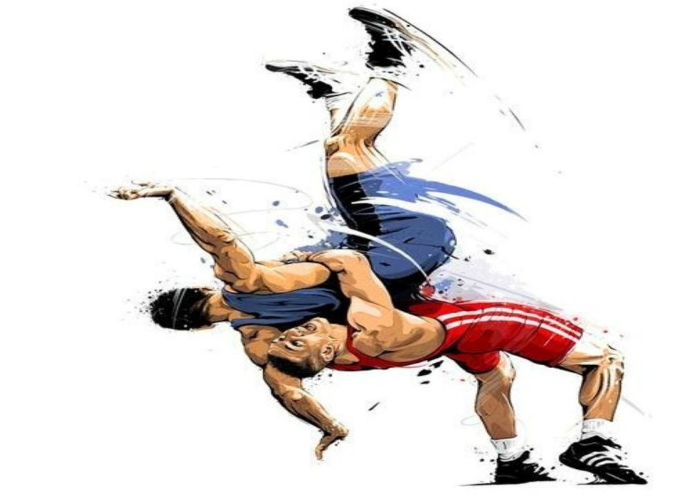 Борцы греко-римской борьбы вектор