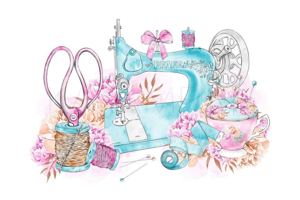 Швейная машинка стилизованная