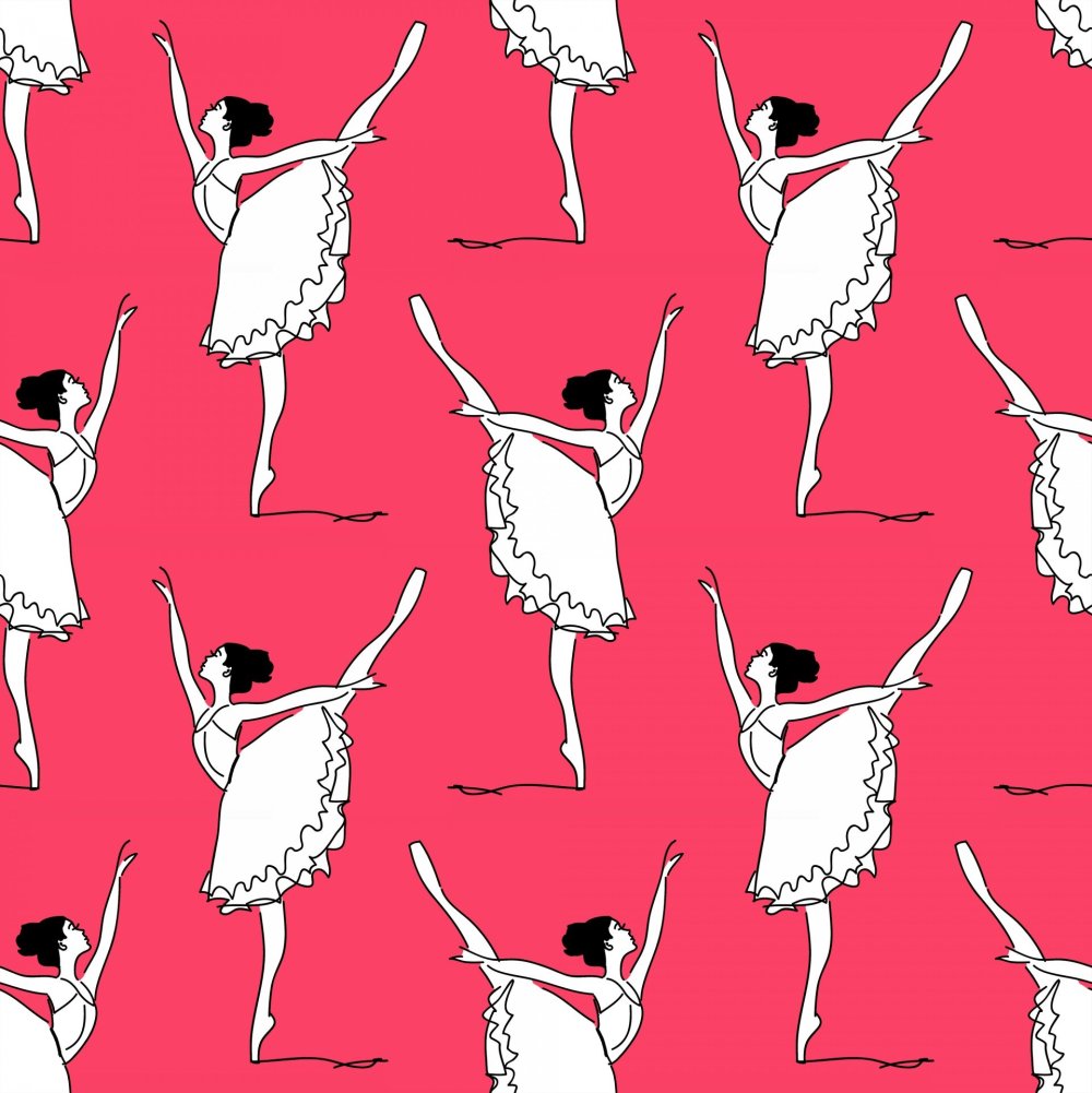 Балерина на розовом фоне