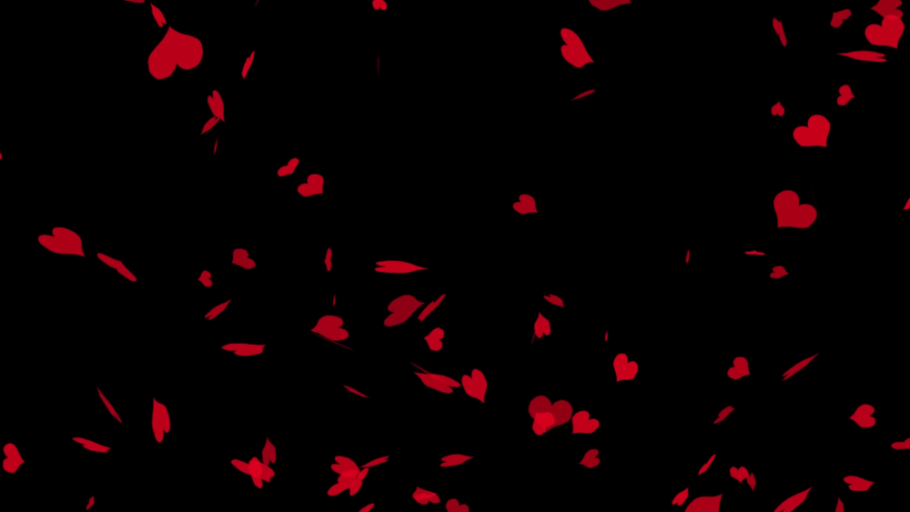Падающие сердечки