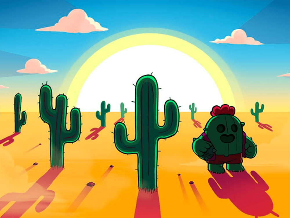 БРАВЛ старс фон кактусы