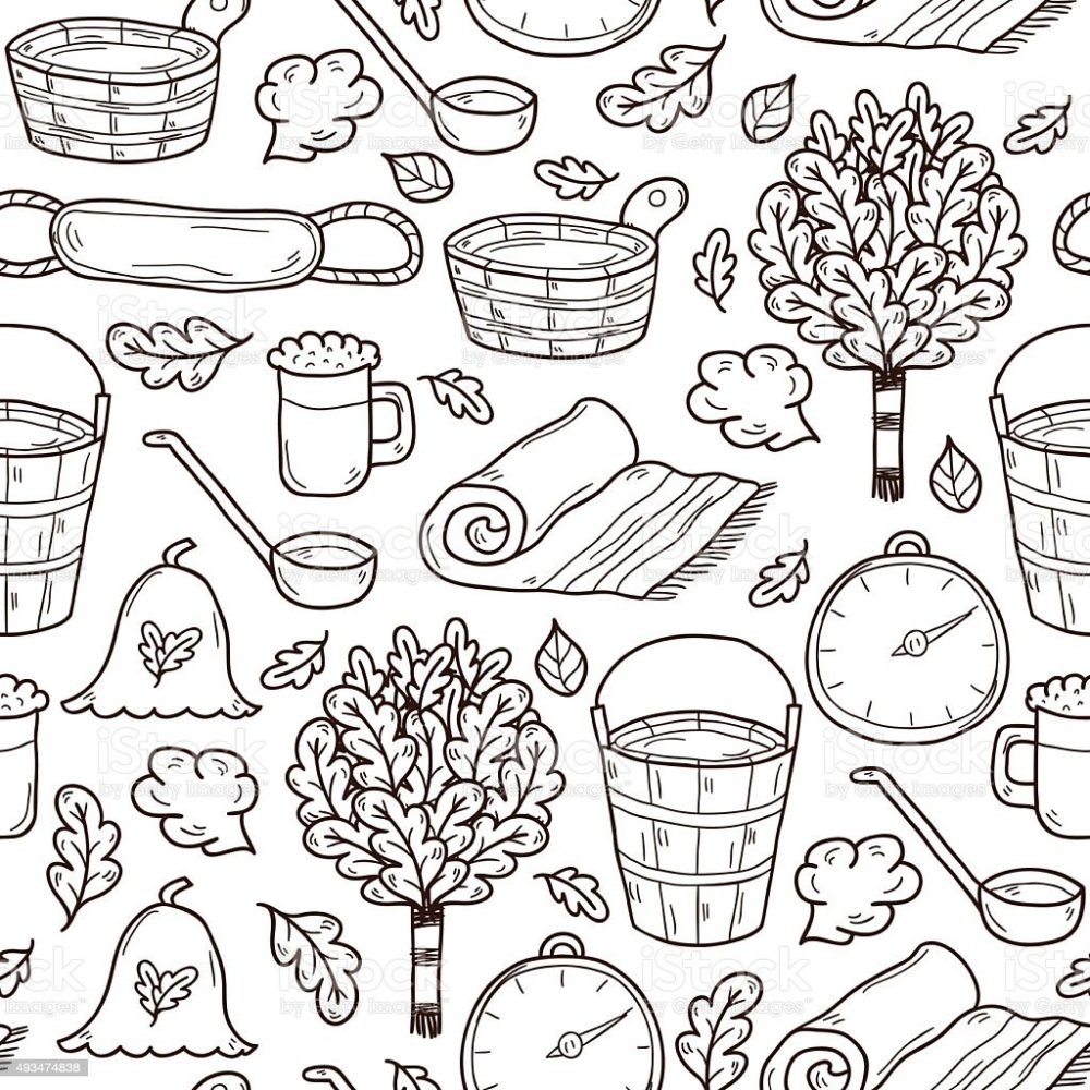 Банный веник чб