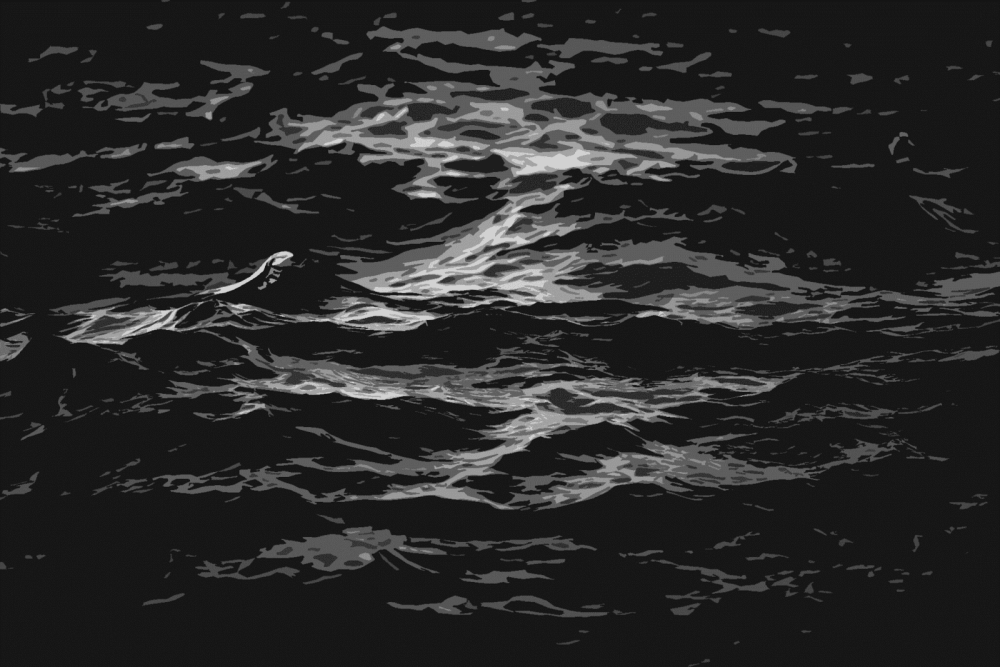 Вода на черном фоне