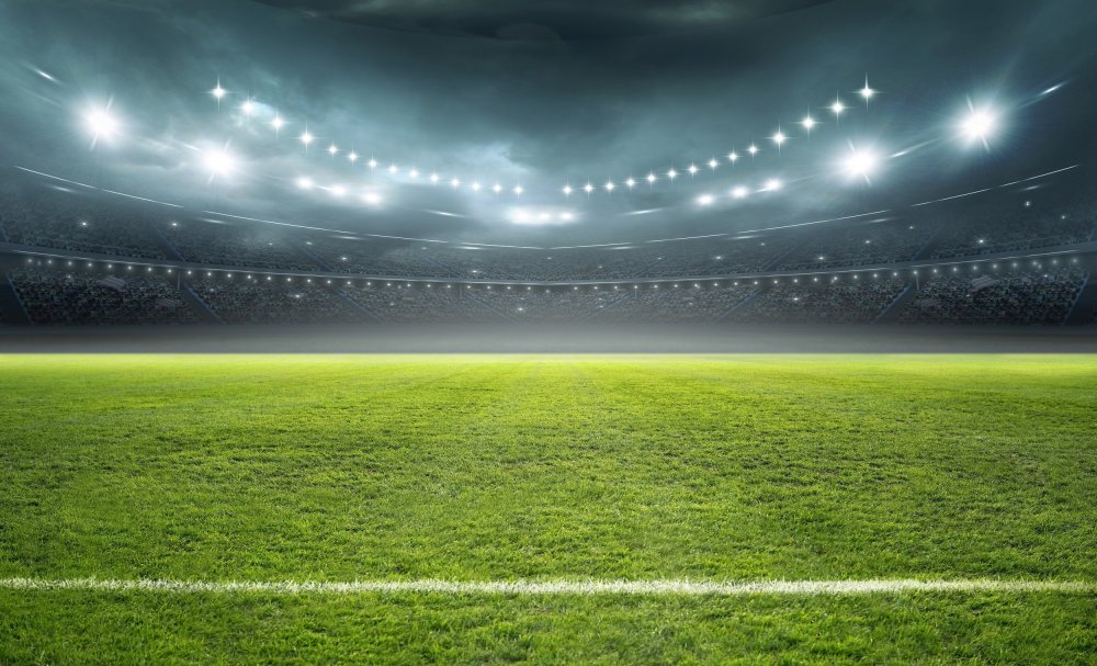 Синий фон стадиона