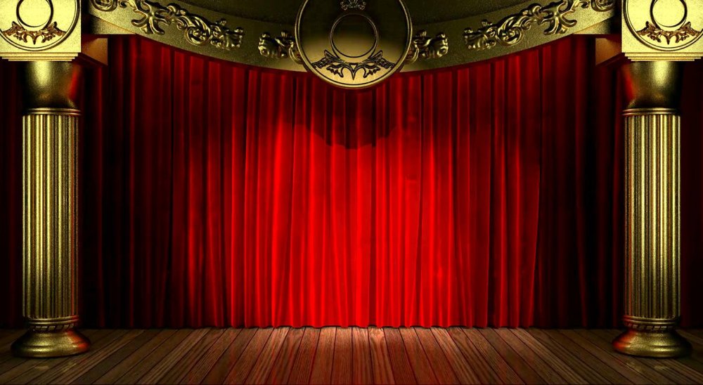 Театральная сцена с колоннами