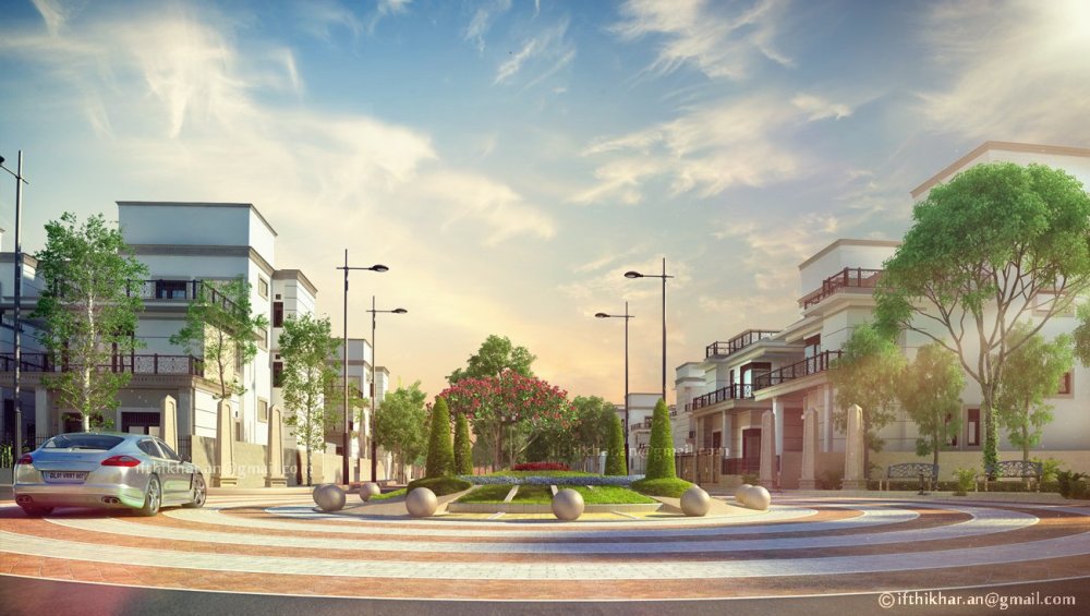 Бэкграунд 3ds Max двор город