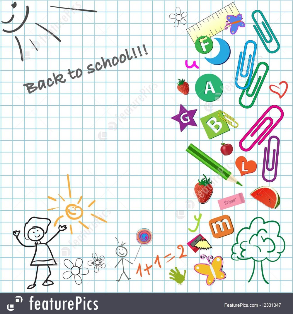 Фон тетрадь с рисунками