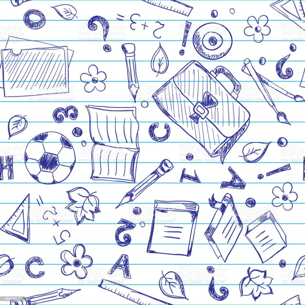 Каракули в тетради школьной