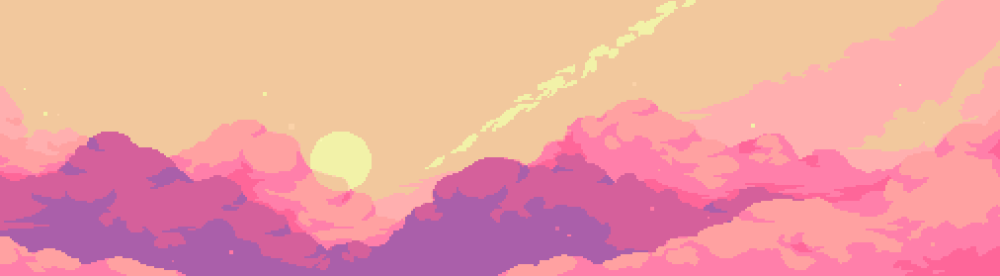 Розовые пиксельные облака