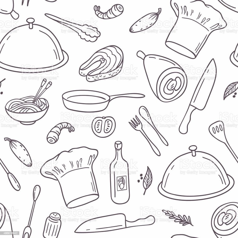 Бесшовный фон в стиле кулинарии
