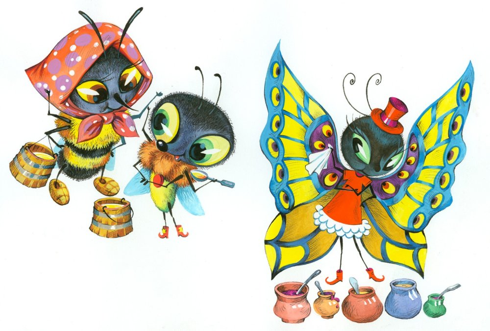 Герои сказки Муха Цокотуха