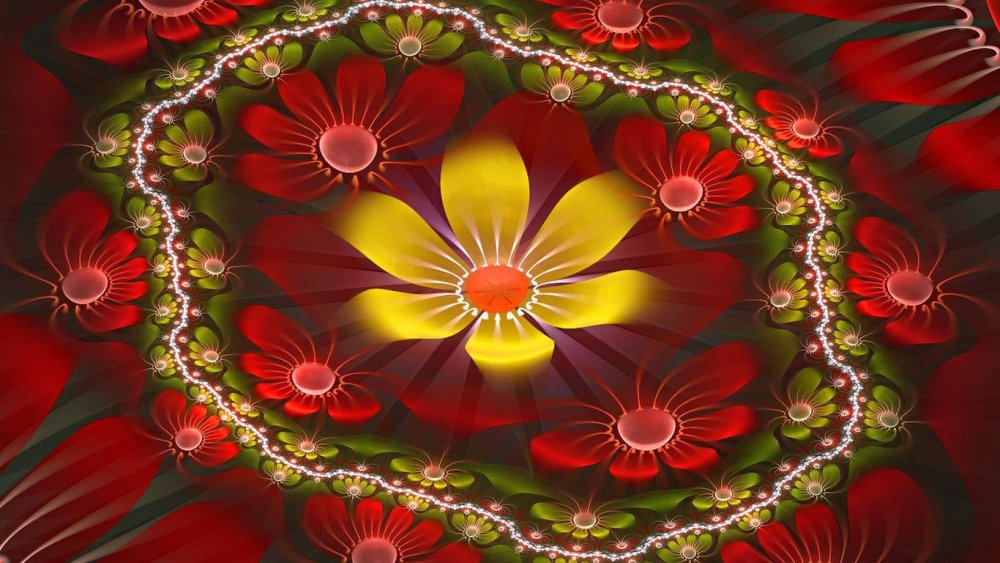 Фрактальные узоры цветы