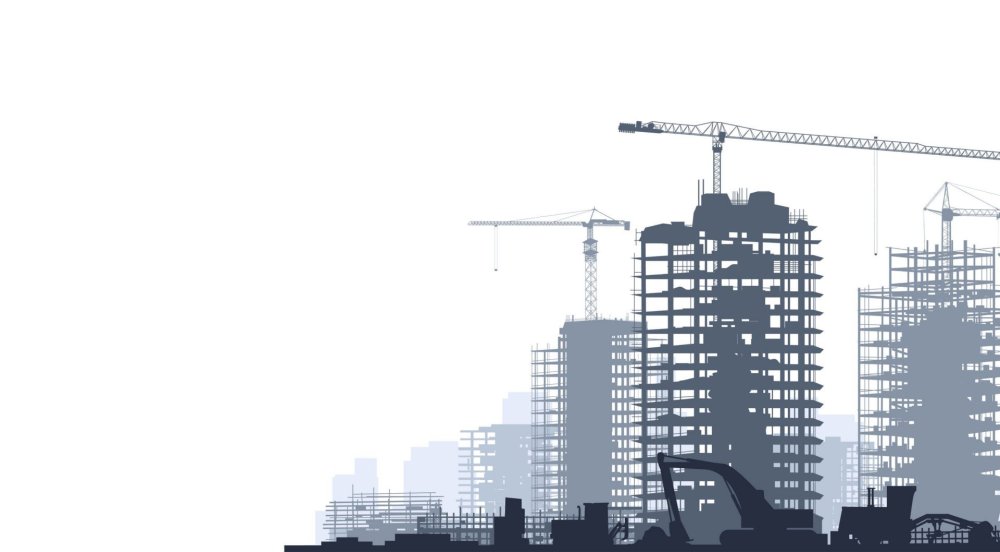 Город стройка вектор