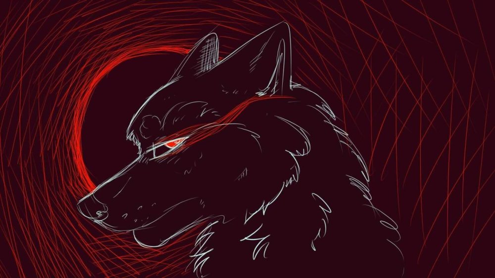 Волк с красными глазами арт