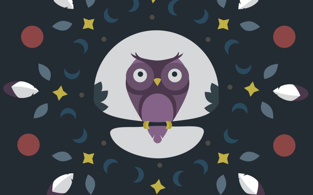 Сова со светящимися глазами