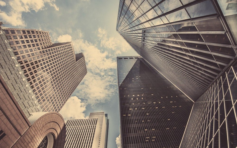 Небоскрёбы Нью-Йорка снизу вверх