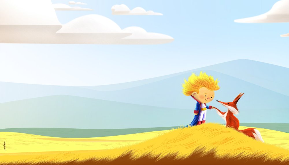 Фон маленький принц и Лис