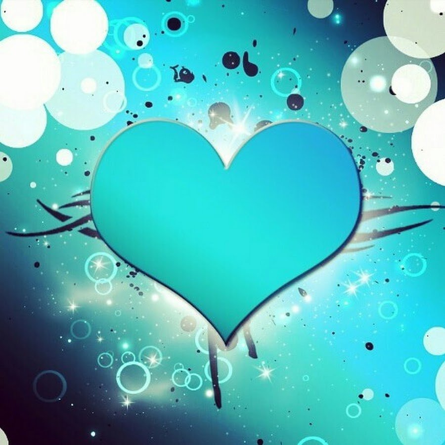 Синий фон с сердечками
