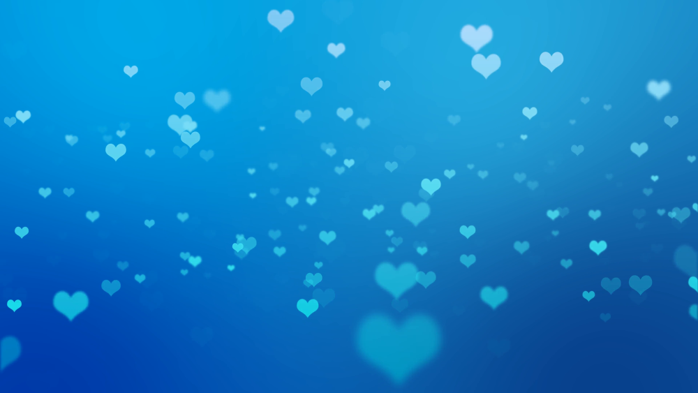 Голубой фон с сердечками