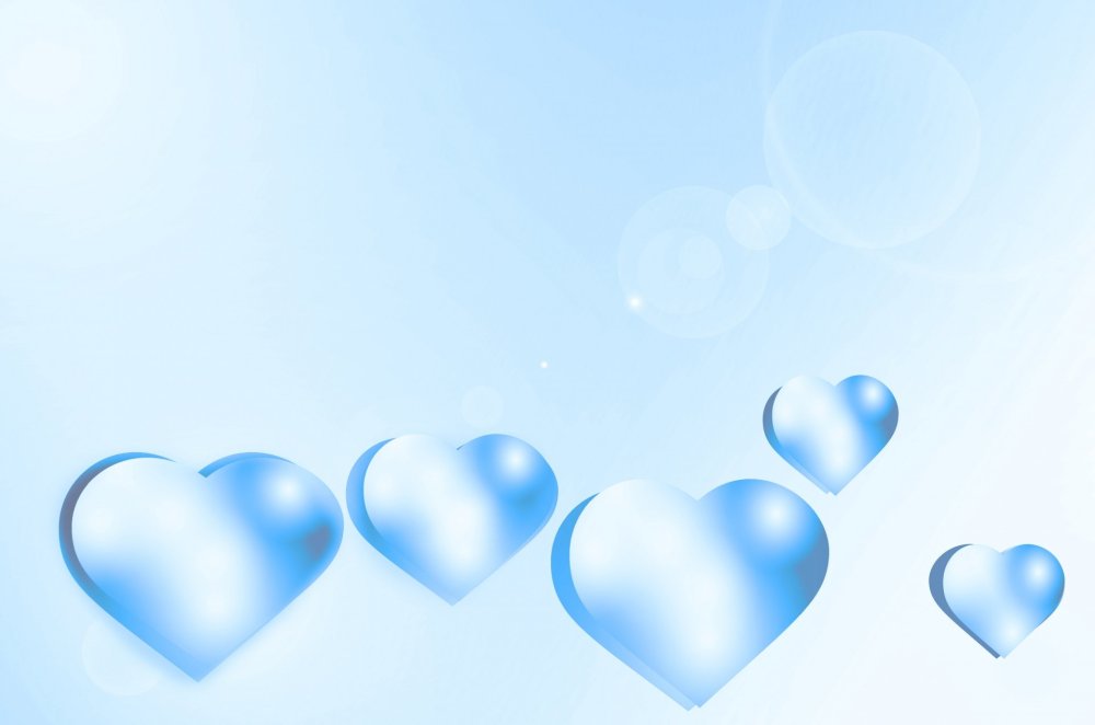 Голубые сердечки