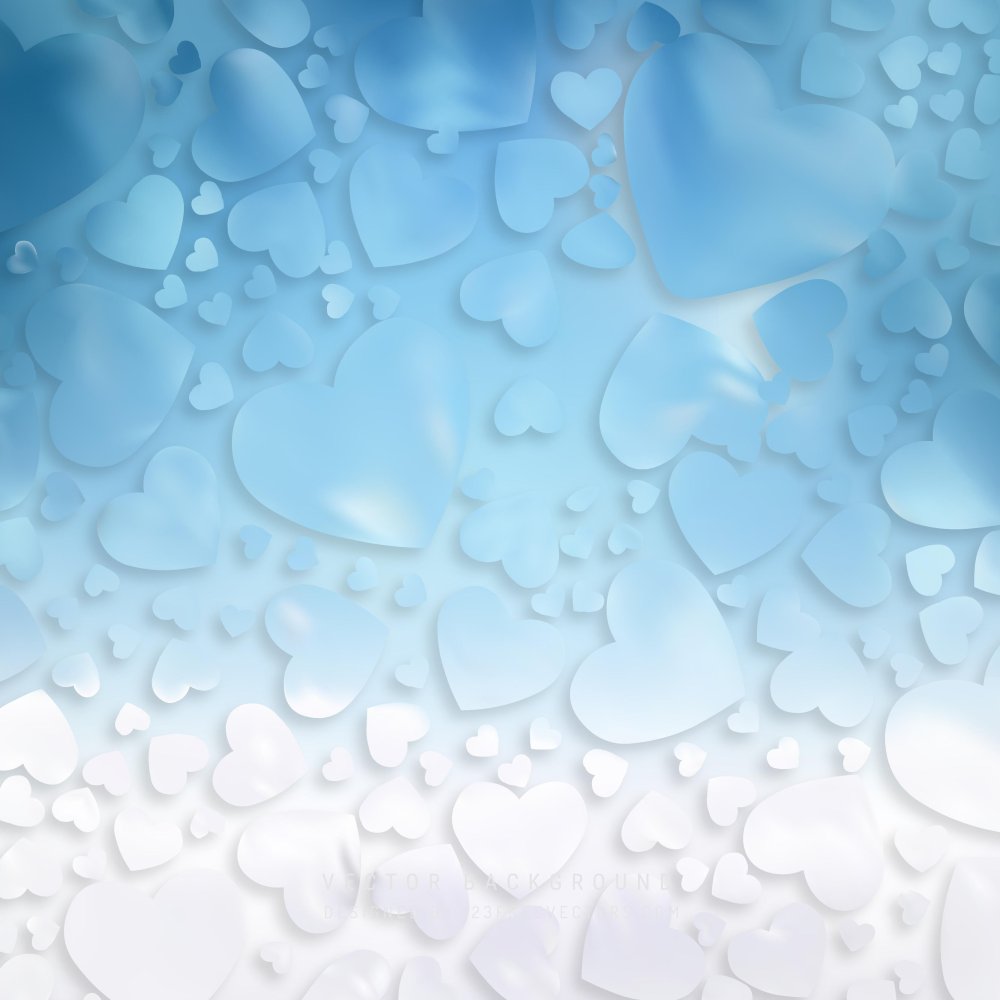 Голубые сердечки