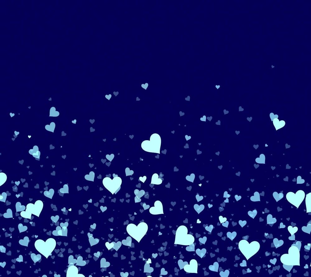 Сердечки на голубом фоне