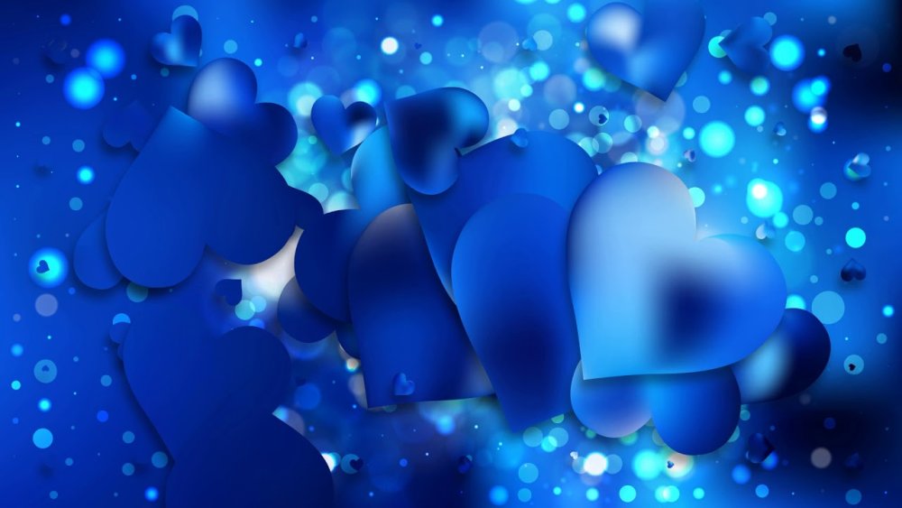 Голубые сердечки