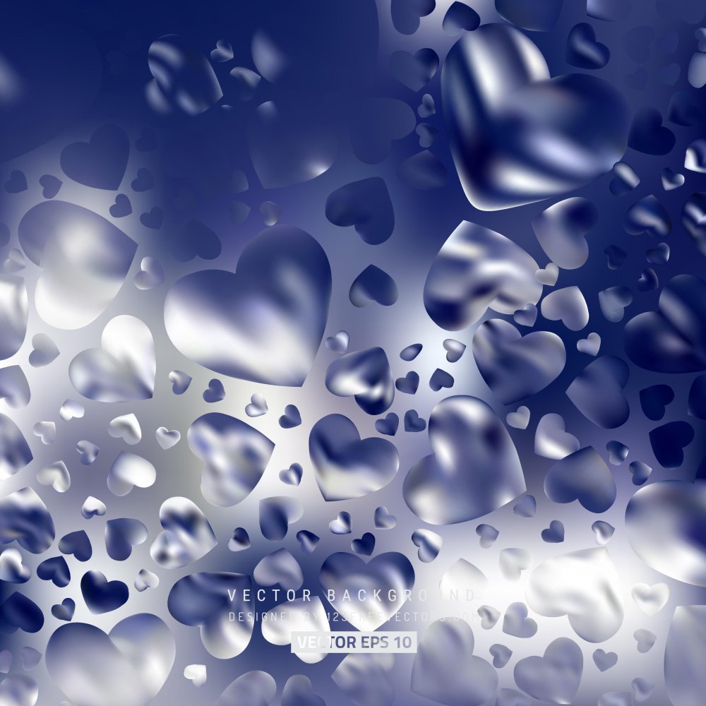 Бирюзовый фон с сердечками