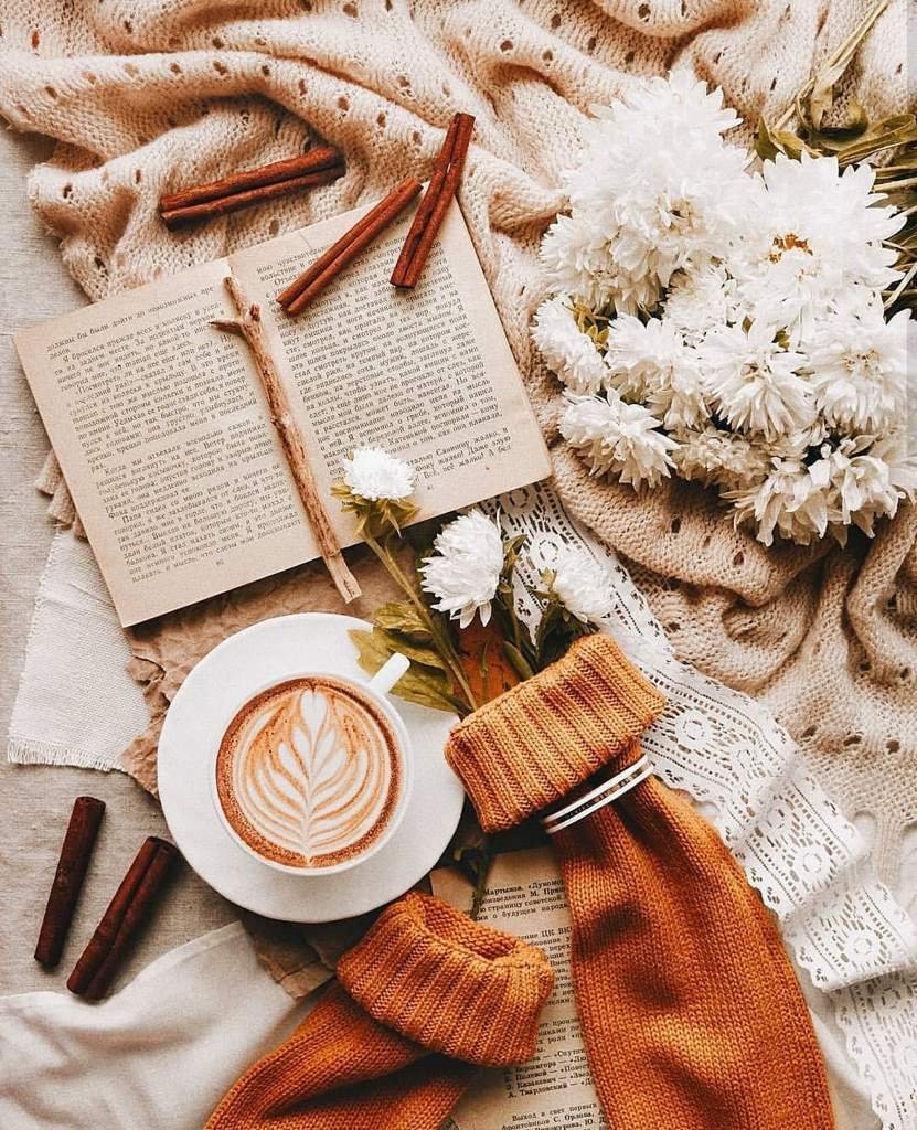 Фон с книгой и цветами