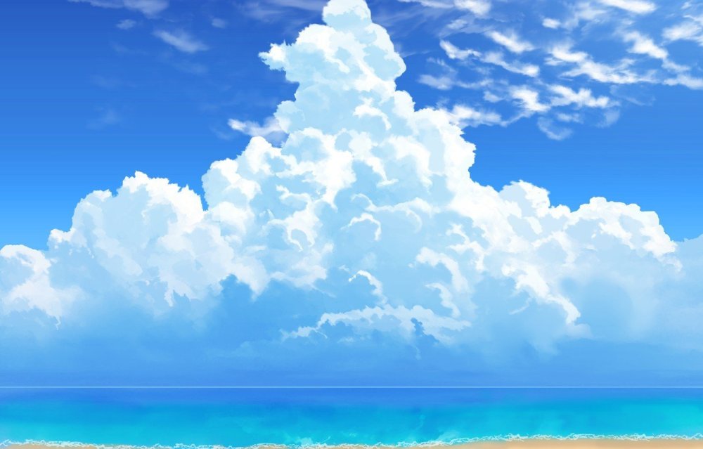 Голубое небо мультяшное