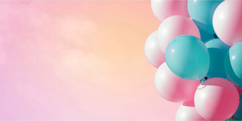 Фон с шариками голубые розовые