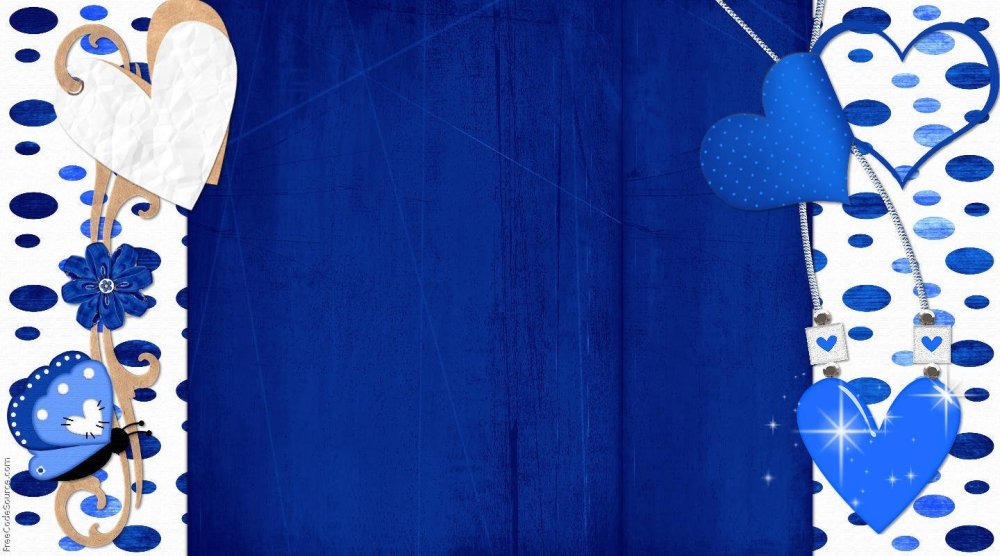 Синий фон с сердечками