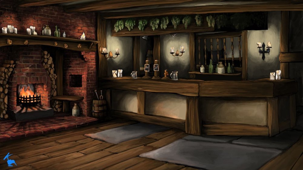 Камин в таверне