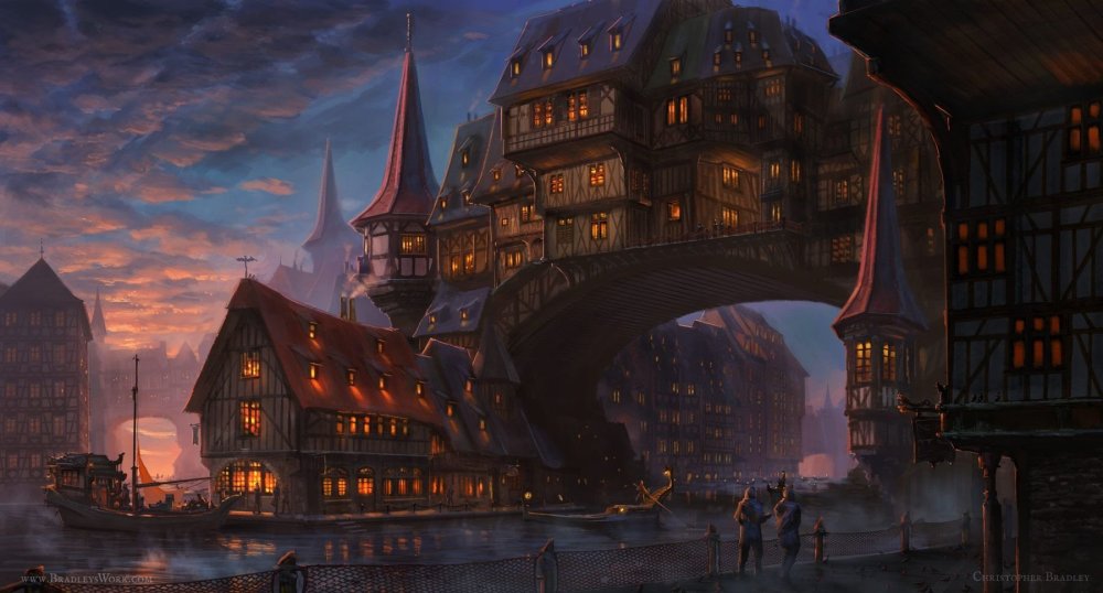 ДНД таверна арт в городе