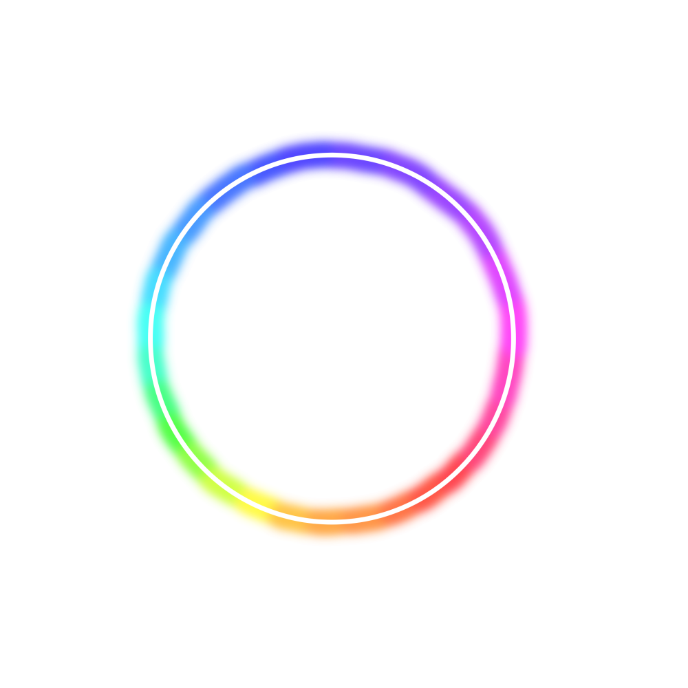 Неоновый круг на прозрачном фоне