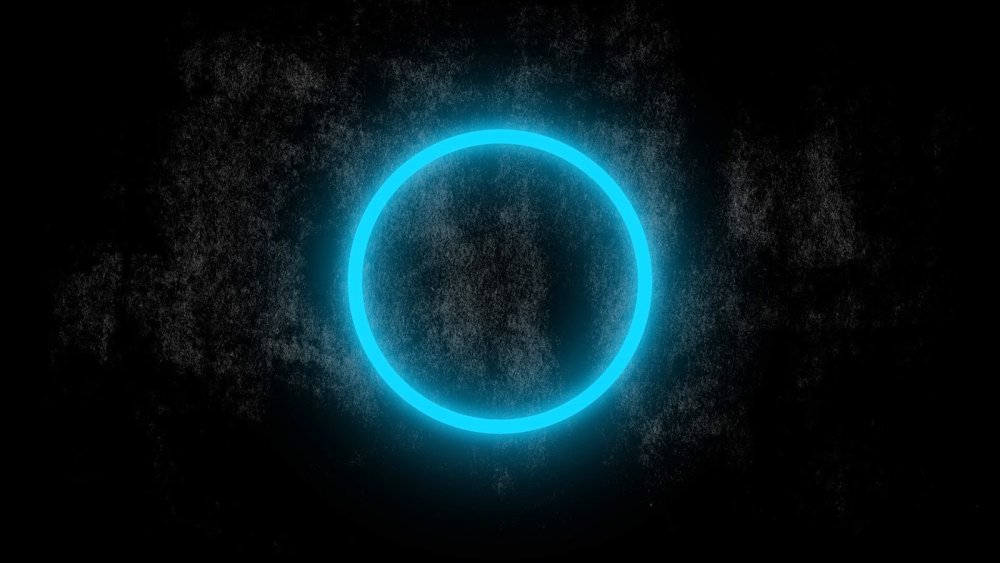 Синий неоновый круг