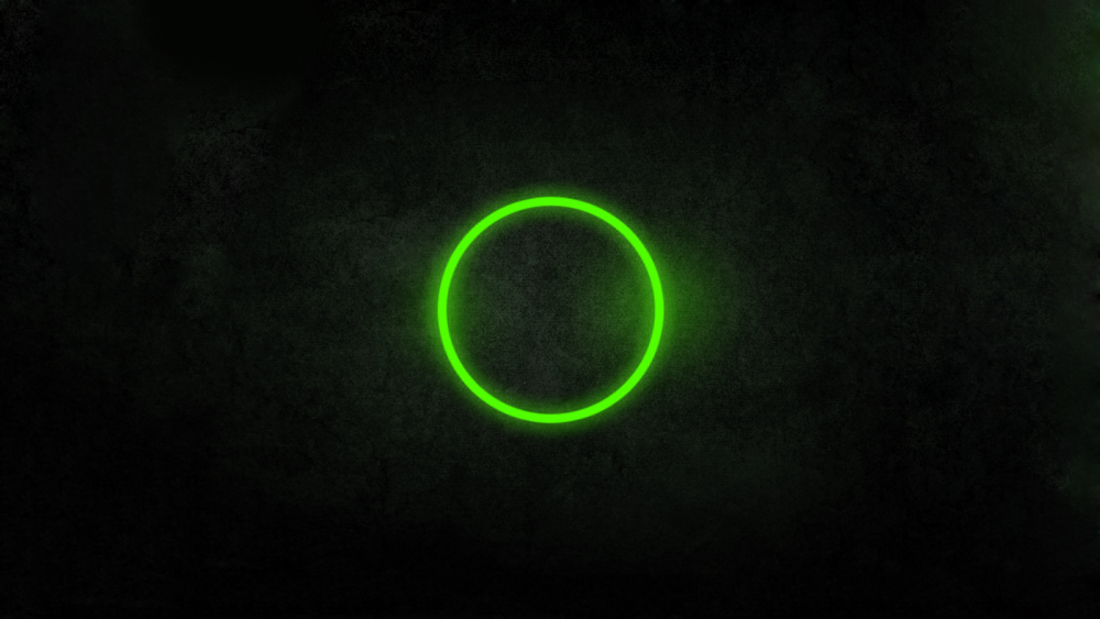 Зеленый неоновый круг